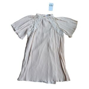 NWT Zara Pleated & Lace Dress (XL)